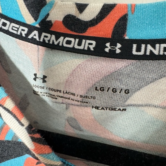 UNDER ARMOUR Shirt UA HeatGear All Over Print Mens Size L - Picture 2 of 3